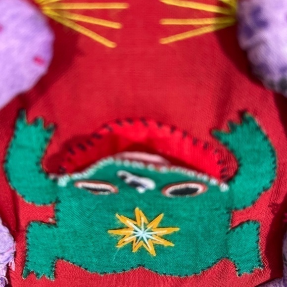 Vintage Chinese Quilted Applique Patchwork 3D Scorpion Frog Panda Vest - Picture 13 of 15